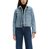 Chaqueta Mujer Con Sherpa Azul Levis