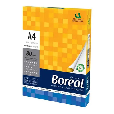 Papel Obra A4 Boreal 80g Mate Pack 500 Hojas color Blanco | MercadoLibre