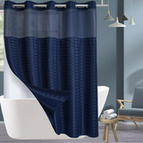 Cortina Ducha Impermeable Estilo Hotel, Lavable, Azul, 71x84