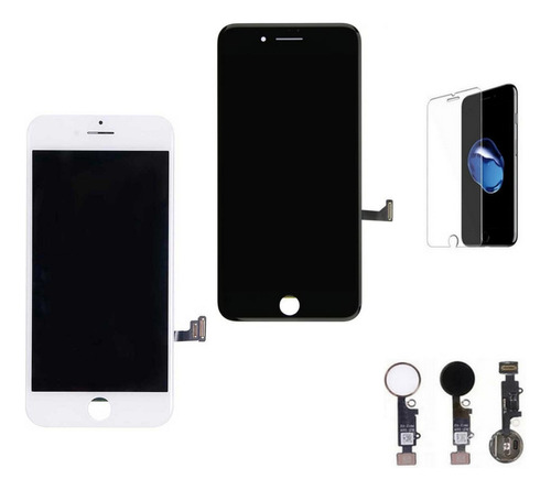 Tela Display Para iPhone 7 Plus + Botao Home Com Click + Pel