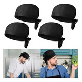 4 Pcs Gorro Cofia Para Chef Cocinero Estilo Turbante Unisex