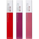 Maybelline Superstay - Juego De 3 Piezas De Lápiz Labial Líq