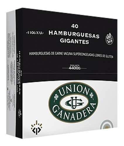 40 Hamburguesas Unión Ganadera De 110 Gramos