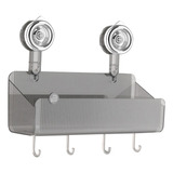 Estante De Almacenamiento Para Baño Gris Plata 29.5x17cm