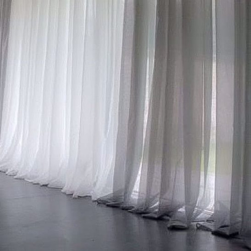 Cortinas En Gasa Tusor Blancas Presilla Oculta Ei