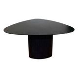 Mesa De Jantar Cone Orgânica Redonda 130x133 Cm Base Ébano