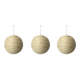 Bola De Natal Decoração Pinheiro Enfeite Natural 10cm 3uni