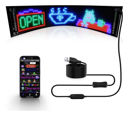 Letrero Led Kjoy Bright&flex Usb De 27 X 5 Pulgadas Para Tie