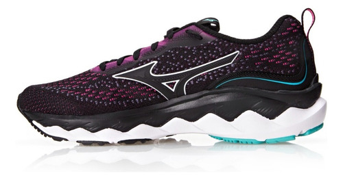 Tênis De Corrida Feminino Wave Way 3 Cor Preto/rosa Tamanho 39 Mizuno