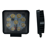 Faros Cuadrados 9 Led Con Estrobo 4.5 Pulgadas Juego