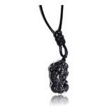 Collar Piedra Natural Obsidiana Negra Pixiu Hombre Y Mujer