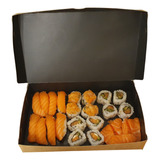 Caja Rustica Para Sushi, Grande X 25 U. Laminado Interior