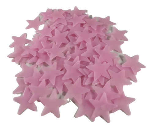 200 Estrela Fluorescente Decoração Brilha Escuro Teto Rosa