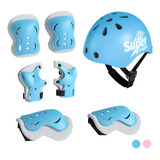 Kit Protección Profesional Para Niños Casco Rodilleras 7pzas