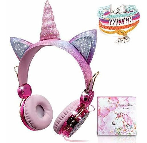 Auriculares De Unicornio Diadema Ajustable Conector De 3,5mm