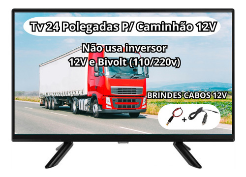 Tv 24 Philco Led Fullhd Caminhão Ônibus Trailer 12v Portatil