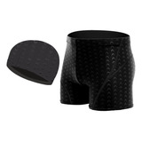 Traje De Baño Para Hombre Deportivo Natacion Short Y Gorro