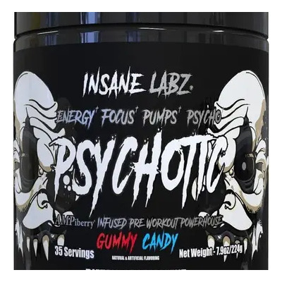Pre Entreno Insane Labz Psychotic Black 35 Servicios Sabor Gummy Candy | Envío gratis