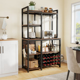 5 Tiers Wine Rack Table Bakers Rack With Wine Storage Sh Eem