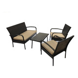 Set Rattan Para Armar Sillon+mesa Cafe+2 Sillones