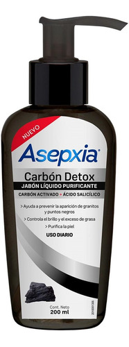 Jabon Liquido Asepxia Carbon Purificante X 200 Ml
