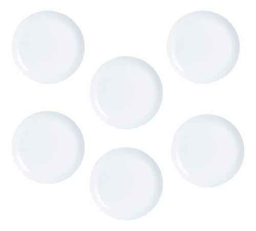 Plato Postre 19cm Luminarc Diwali Vidrio Templado Blanco X 6