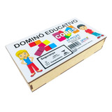 Dominó Jogo Educativo Pedagógico Cores 28pcs Madeira Mdf