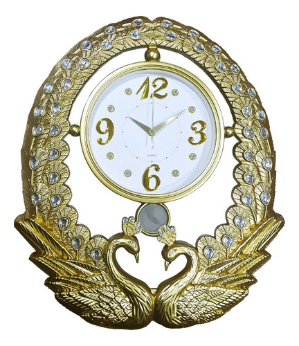 Reloj Mural Grande Decorativo Pavo Real Silencioso - Oferta
