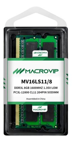 Memória Notebook Macrovip 8gb Ddr3l 1600mhz Mv16ls11/8