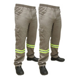 Kit 2 Calça De Uniformes Com Faixa Refletiva - Frete Grátis