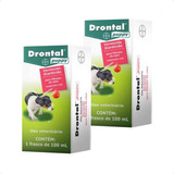 Kit 2 Drontal Puppy 100ml Vermifugo Caes Filhotes Original