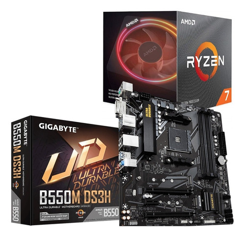 Kit Upgrade Processador Ryzen 7 5700x + Gigabyte B550m Ds3h 