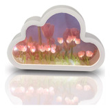 Luz Nocturna Con Espejo De Tulipán De Nube Para Dormitorio