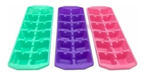 Cubetera Apilable Plástico Pack X3 12 Cubitos Difplast