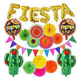 21 Piezas De Decoración Para Fiesta Mexicana.