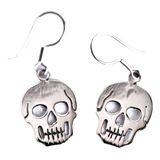 Aretes Pendientes Calavera Plata 925 Halloween Dia D Muertos