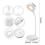 Lampara Led Escritorio Recargable Cuello Flexible Tactil 4w Color De La Estructura Blanco