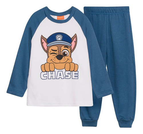 Pijama Paw Patrol Chase Patrulla Canina Manga Larga Algodon