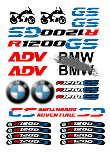 Gs 14-20 Sticker Set/juego De Calcomanias Motocicleta Bmw  