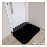 Tapete 0,60x0,40 Peludo Porta Sala Quarto Luxo Rapido Cor Preto