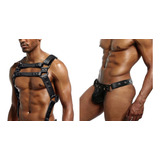 Combo Arnes Cuero Real Importado Calidad Premium Jockstrap