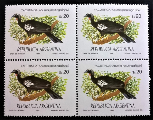 Argentina Aves, Cuadrito Gj 2176 Yacutinga 1984 Mint L13775