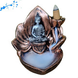 Incensario Cascata E Vareta Buda Hindu Na Flor De Lotús