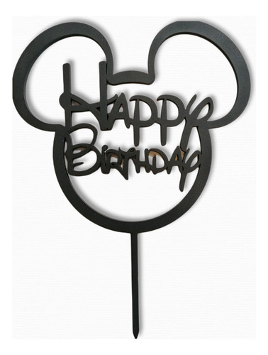 Letrero Para Pastel Topper Cake Happy Birthday Mickey Minnie