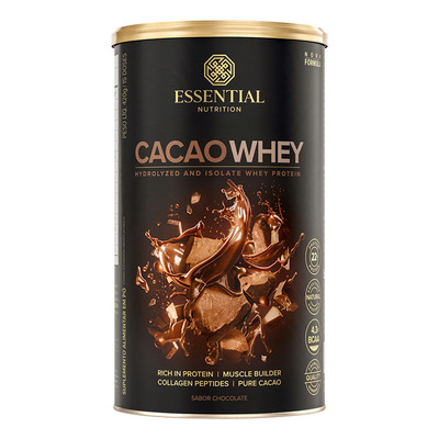 Suplemento Em Pó Essential Nutrition Cacao Whey Sabor Chocolate Em Lata De 420g