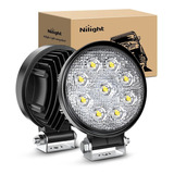 Nilight, 2 Piezas De Barras De Luces Led Redondas De 27w Par