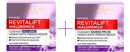 Kit Loreal Revitalift Hialurônico Antirrugas Diurno+noturno