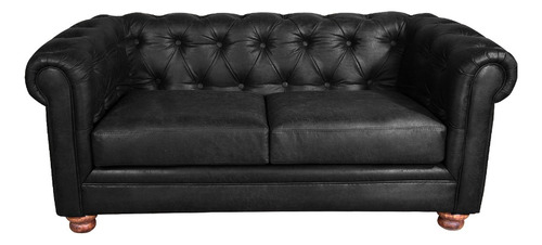 Sofa Florencia 2c Cuero Colorado Negro