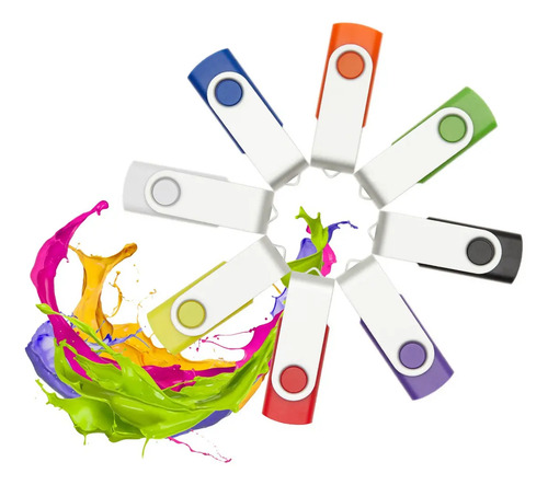 10 Unidades De Pen Drives Usb 2.0 De 8 Gb En 5 Colores Aleat | Envío gratis