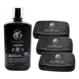 Kit 3 Jabon Carbon Activado Menta Y Shampoo Potenciador